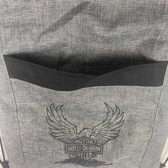 Harley Davidson String Drawstring Backpack Bag Gray Black - Picture 3 of 5